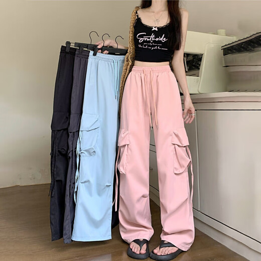 
Multi-pocket casual ice silk work pants for men and women neutral summer outdoor trousers trendy couple casual pants KXW 687 blue [ice silk work pants] 3XL [145-160Jin [Jin equals 0.5 kg]]