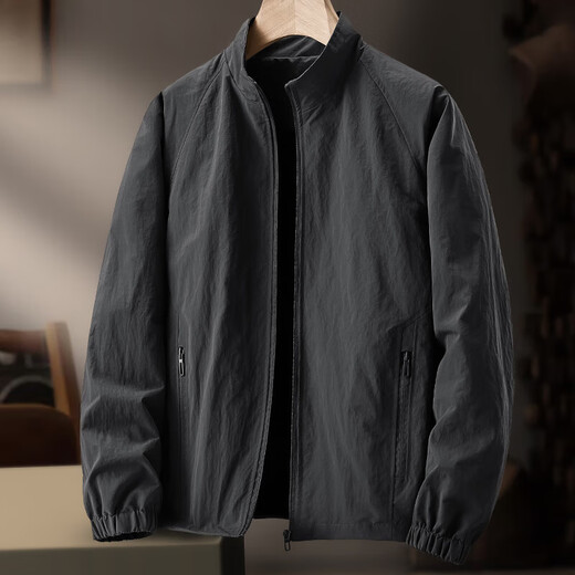 NASAOVER high-end brand jacket men's short spring and autumn thin windbreaker outdoor casual large size stretch loose sports jacket military green counter selection M 95-115Jin Jin equals 0.5 kg