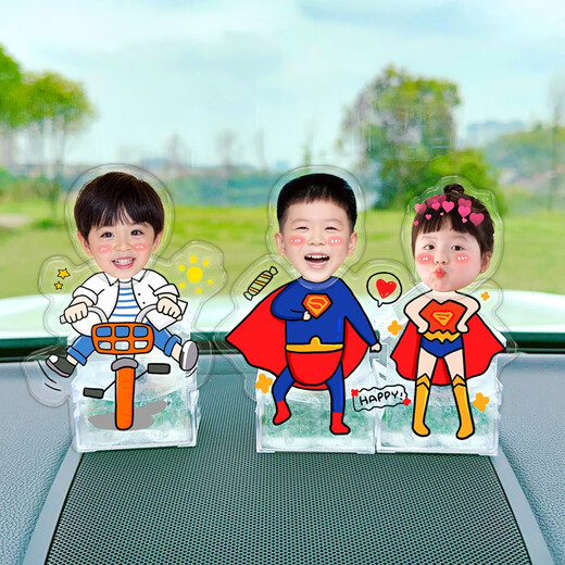 
Litian car ornaments solar automatic shaking head stand brand double couple humanoid shaking acrylic customization creativity single person 691 solar shaking head stand piece