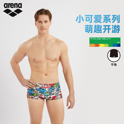 Arena 2025 neues Produkt süße Serie Herren-Badehose, Sport, Freizeit, bequem, lebendige Anti-Chlor-Boxer-Badehose weiß/blau (WHBL) L
