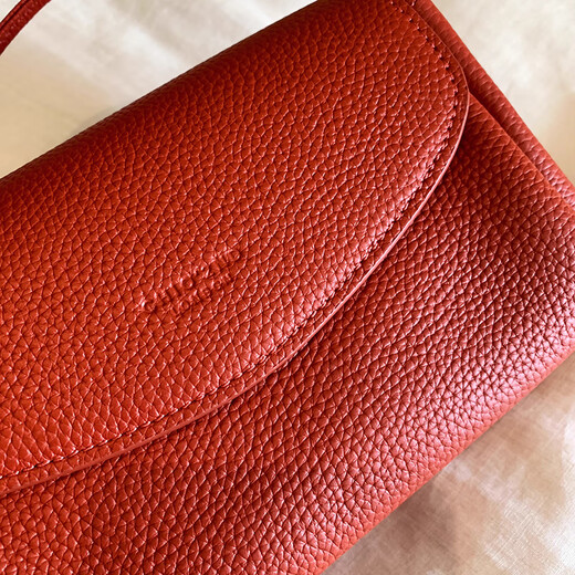 Nanfeng Chio2nd echtes Leder-Leder-Kuhläden-Wolken-Mousse kleine Quadratbeutel für Frauenbeutel Litschee Muster Pendler Frauen One-Shoulder Crossbody Bag Cherry Red [Send Rosenanhänger]