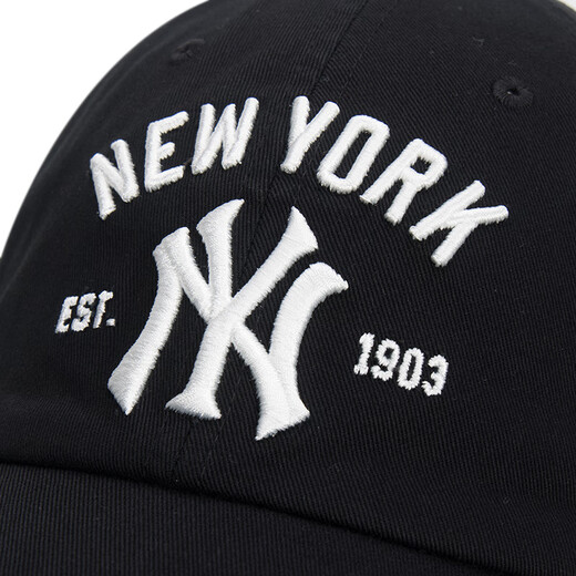 Major League Baseball (MLB) official Zhang Linghe same style hat for men and women, fashionable summer sun visor baseball cap, peaked cap, big head outdoor hat, New York Yankees/black/KARINA same style, one size F