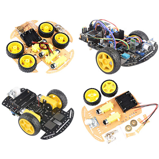 Smart car chassis 51 microcontroller diy kit bluetooth tracking and obstacle avoidance robot two/four-wheel drive car 2 tires circuit board car bluetooth set