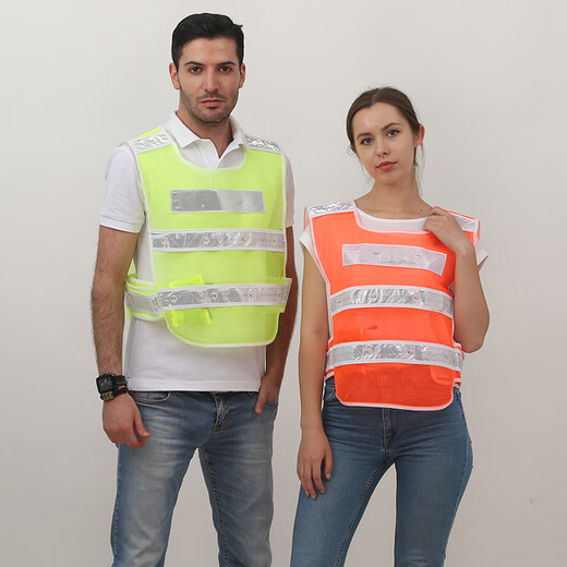 Jiahu LED reflective vest with light reflective vest construction safety sanitation reflective clothing cycling reflective safety clothing strobe light vest