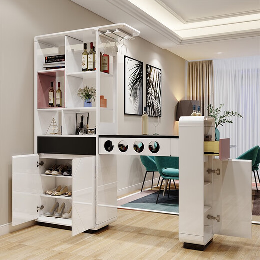 Pupan retractable bar table household wine cabinet modern simple bar partition cabinet bar cabinet living room dining 1585#1.4 meters + 1 bar chair