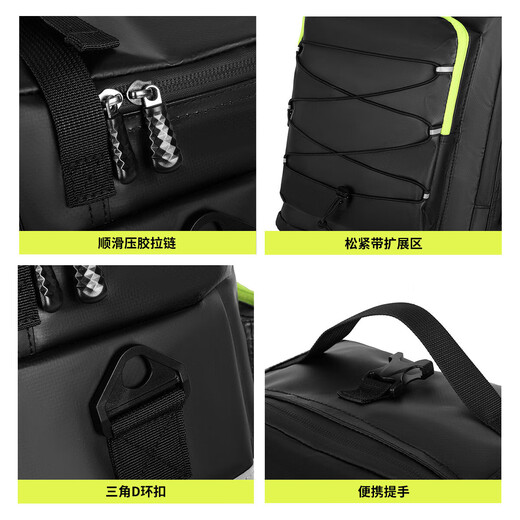 Bicycle pack bags with extra large capacity station wagon waterproof shelf bag long-distance riding three-in-one camel bag YA675 black three-in-one [three sets]