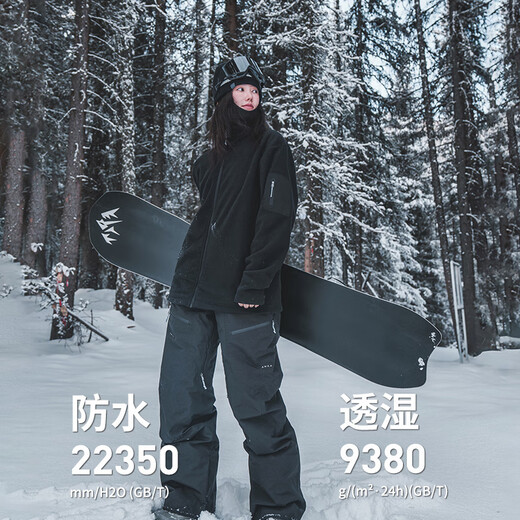 
AWKA snowboard pants for women men's windproof and waterproof 3L ski suits trousers cotton warm ski suits trousers black BZK27 M