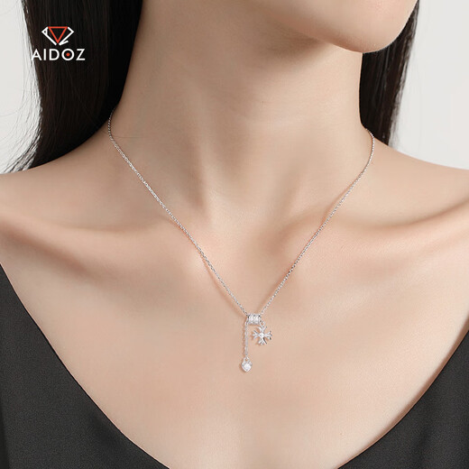 Aido diamond pt950 platinum small waist moissanite necklace for women platinum tassel love set chain cross pendant platinum small waist moissanite diamond necklace