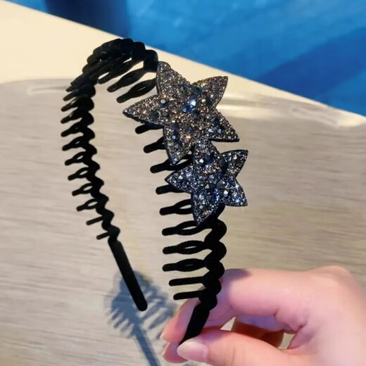 Two Worlds Happy Star Headband Women's 2025 New High-end Internet Celebrity Face Wash Broken Hair Headband with Teeth Pressed Hairpin Hair Cave Summer Star Headband
