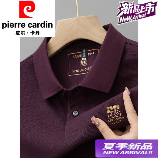 Pierre Cardin Summer New Pure Cotton Herren Kurzärärmelte Polo-Hemd High-End Sticked Revers T-Shirt Großer Größe vielseitig mit halbärmeliger Herrenkleidung 6626 Graublau M 48 [Empfohlen 100-125 Jin [Jin gleich 0,5 kg]]