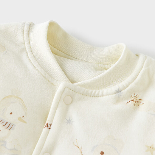 童泰（TONGTAI）宝宝套装秋冬纯棉夹棉婴儿衣服内衣男女童加厚上衣裤子黄色110cm