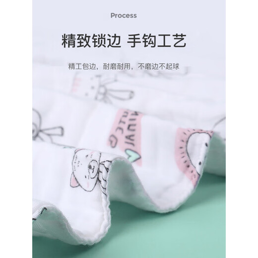 PURCOTTON pure cotton era baby gauze bath towel pure cotton towel baby bath newborn special bag quilt single newborn child four layers_70*90cm Animal Paradise (, buy 1 hair