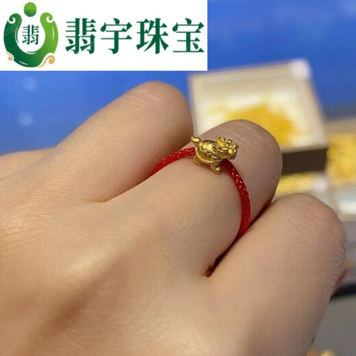 Feiyu gold dragon turtle beads 999 gold transfer bead ring ancient gold swallowing beast men and women ring Valentine's Day gift dragon single dragon turtle