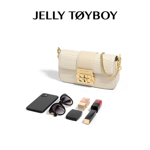 JellyToyboyJTB口琴包.新款通勤小包包时尚轻奢手提包小众链条单肩斜挎包 异双生系列口琴包_米白色
