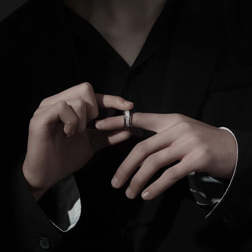 KHSK Old Phoenix 999 sterling silver pure silver trend ring rime pattern men's index finger ring couple temperament internet celebrity