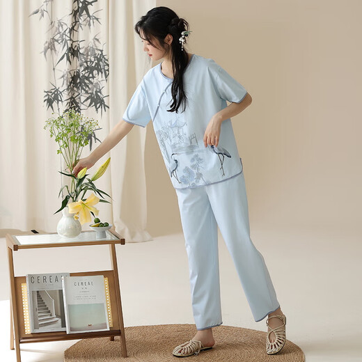 小众衣领印花设计国风元素设计舒适女士家居服睡衣YZT-9903女 YZT-9905女 M
