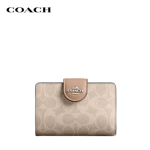 COACH brand direct supply women's zipper wallet sand yellow CW786