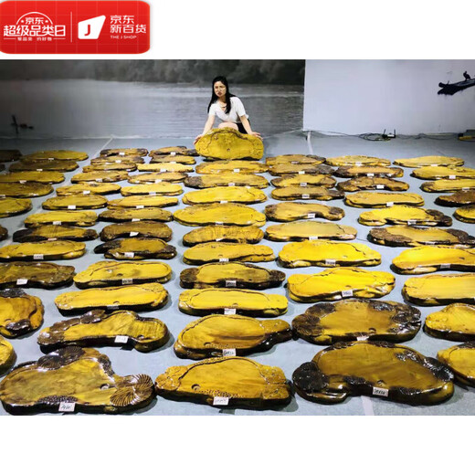 OIMG整块金丝楠木茶盘原木家用实木茶海托盘简约小型功夫茶具根雕茶台 亮绿_H3291