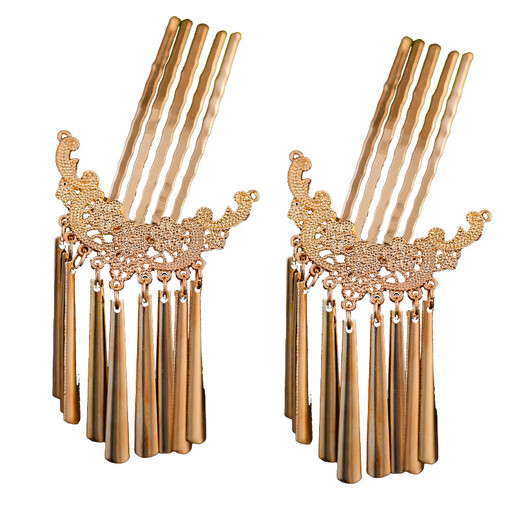 Yinmi (ENRMIIV) Tang style Hanfu rich carved patterns versatile hairpin hair comb comb ancient style shooting style temperament headdress accessories 1 pair Mengxi