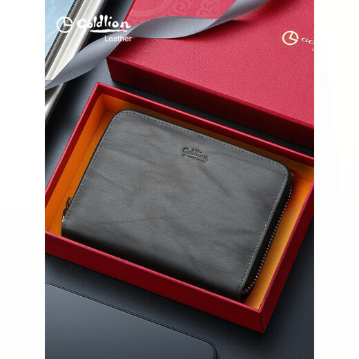 Jinlilai Kartenbeutel Herren Multi-Card-Position echtes Leder großer Kapazität Cowide Kartenclip Bank Karten Aufbewahrungstasche Kreditkartenbeutel Abdeckung Grau