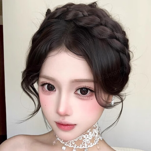 Jiaoxuefei Jiaoxuefei fishbone braid wig headband brown and black new twist braid hairpin hair bundle headband braided headwear