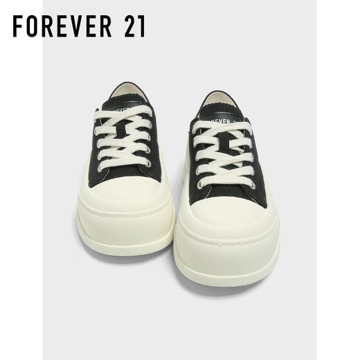 FOREVER21超厚底黑色板鞋女2025新款秋季增高透气两穿显腿长百搭休闲帆布鞋
