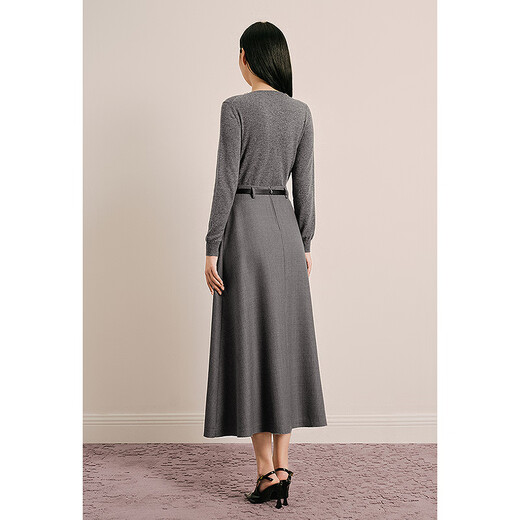 OBBLIGATO Origato Spring Round Neck Heavy Industry Studded Wool Mixed Cashmere Sweater Medium Gray S