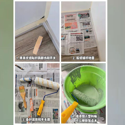 Mercerated roller brushes and enhancements Mercerated roller brushes wall brush paint brush long handle roller 0 9-inch thumb roller brush 4 rollers EM3519