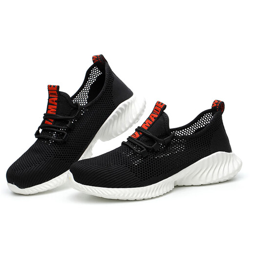 GIOIO Japan imported quality labor protection shoes for men in summer breathable steel head anti-smashing and puncture lightweight casual comfortable soft sole 9227 black 35