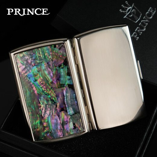Prinz Zigarettenschachtel dicke, mittlere und feine Zweig Prince Anti-Druck tragbare High-End-Kreativpersonalisierte Zigarettenschachtel Metall Messing Schutzhülle Echtes Leder YHC12113 Einseitige blaue Schale 12 dicke Zigaretten