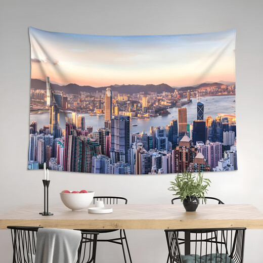 Night View City Hanging Tuch, Neon Night View Street View Photo Decoration Poster Hintergrund, GT3892 100 cm*70 cm (plus Fleece -Modell)/Installationsbeutel senden