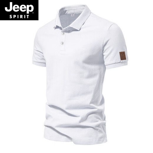 JEEP SPIRIT美式复古珠地棉男士polo.衫纯色休闲商务通勤短袖T恤夏季半袖翻领 紫色(AQ新691) M M(100-120斤)