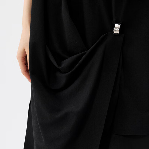 
JNBY [Same Model in Shopping Mall] 25 summer new dress A-shaped short-sleeved round neck 5P6G12350 001/This black M