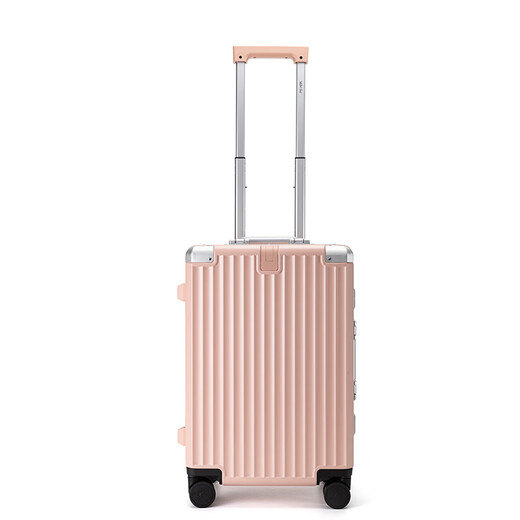 Walker Shop Luggage Aluminum Frame Trolley Case Women's New Men's Suitcase Universal Wheel Boarding Durable Leather Case Black 26 Inches