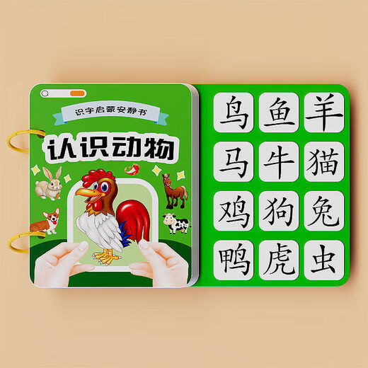 幼儿识字早教安静书宝宝粘贴书儿童魔术贴卡片玩具认字卡 【识字安静书】认识动作 无规格