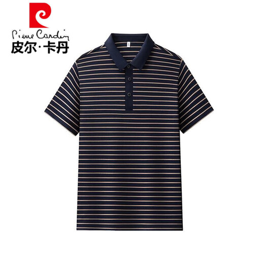 Pier Cardin Camiseta de manga corta de seda de seda de mulberry para hombres delgados de verano para hombres. Polo de seda 13691# caki xl 52 [sugerido 140-155 Jin [Jin equivale a 0.5 kg]]]