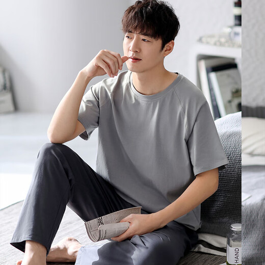 Pajamas modales para hombres para pantalones de manga corta de verano se adapta a adolescentes de verano ropa para el hogar de gran tamaño para ropa al aire libre LS2679 4xl Recomendación para hombres 180-200Jin [Jin equivale a 0.5 kg]