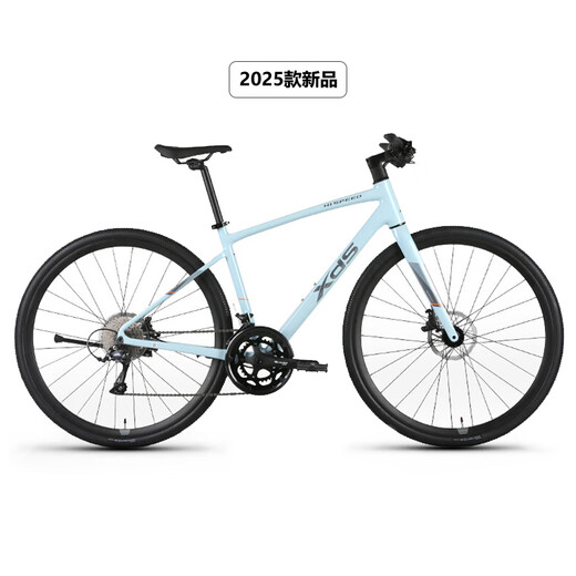 喜德盛（xds）公路车极速380油碟18速平把铝架2025款运动休闲车 25款-深灰/银480