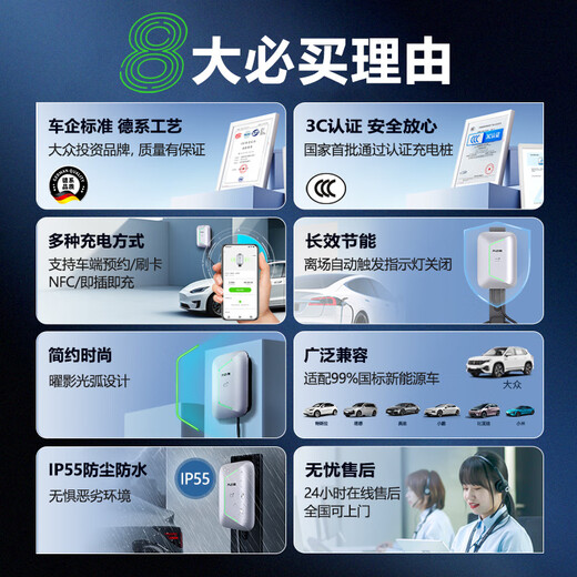 Kaimax 7kw charging pile AC07 household AC new energy vehicle is suitable for Xiaomi BYD GAC Aian Volkswagen Tesla ideal Wuling Hongguang and install it upon delivery