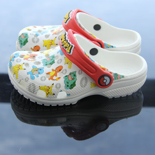 CORCS CROCS Children's Croc Shoes Girls Bathroom Slippers Outer Shoes Casual Non-Slip Baotou Beach Shoes Summer Light Elf 16.5 C10=27-28(165MM)