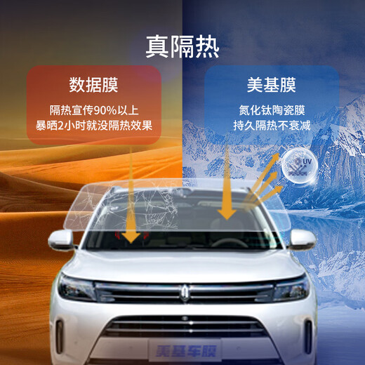 Meji car film thermal insulation sunscreen film car glass explosion-proof film V8 titanium nitride ceramic full car film light color