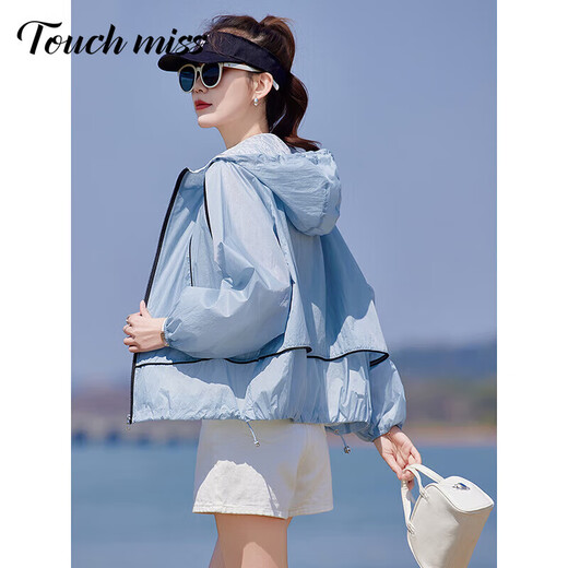 Tachimis Touch Miss Modetrendy Sonnenschutzkleidung für Frauen 2025 Sommer Neues lässig vielseitige, lockere, atmungsaktive Sonnenschutz Jacke für Frauen Salzgrau M 120jin [Jin gleich 0,5 kg]