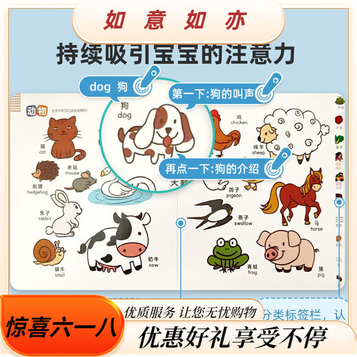 幼学小蝌蚪点读笔a6s幼儿早教机1-3-6岁学习笔威廉海尼曼英语小达人儿童礼物 [0-4岁语感启蒙]英文sss儿歌
