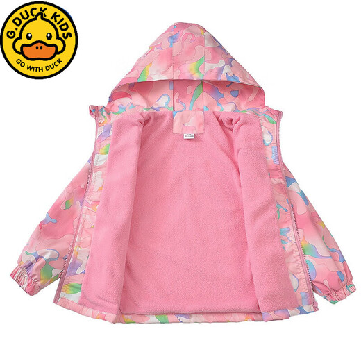 G.Duckkids Kinder Drei-in-ein-Eins-Mädchen-Schockkleidung Mädchen Winter und Vlies verdickte Jacke mittelgroße Kinder Kleidung Girls 'Winterkleidung Trend 9926 Pink integriert Fleece 110 cm