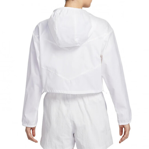 NikesportswearSwoosh Windrunner Loose Hooded Confortable Casual Long Manche Veste Blanc Femme Blanc de femme / Blanc / noir L