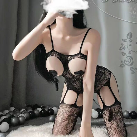 Sexy und interessante Unterwäsche ist für Paare extrem verlockend, die Ausrüstung zu öffnen, ohne schwarze Strümpfe auszunehmen, und Strebe, weiße Seidensaugenfischerei-Netto-Socken, 1 Set: 7027 Modelle (ohne Brustpatches) Einen Größe 80-140