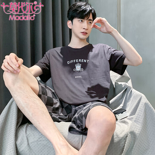 Modal Men's Pajamas 2025 Summer New Short Sleeve Thin Comfortable Breathable Loose Large Size Home Clothing Set Can Be Wear Outside HD9928 L
