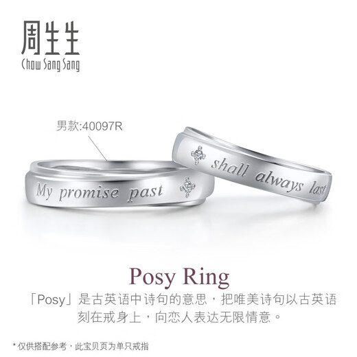 CHOW SANG SANG platinum ring V&A Museum joint couple ring female model 40096R 10 rings
