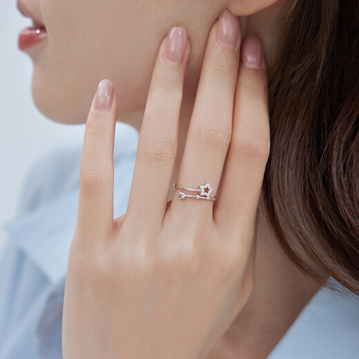 Lukfook Jewelry Starry Series Platinum 950 Star Track Platinum Ring Price HIPTBR0004 2.21g (including labor cost 175 yuan)