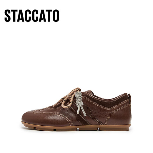 Sijiatu [Igual que Yang Mi] 2025 Autumn New Small Piano Key Retro Genre Training Shoes Zapatos Gump Zapatos EG701CM5 Café retro 38